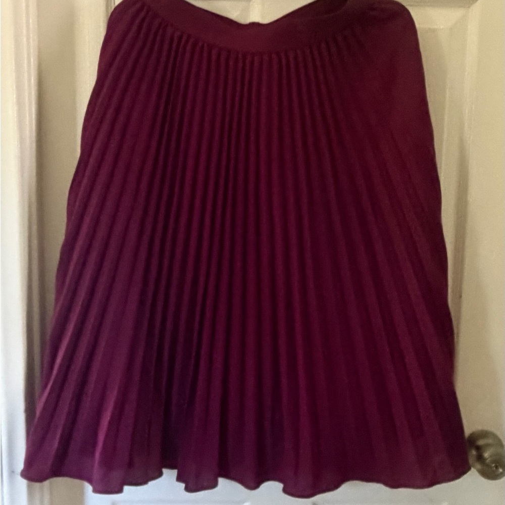 Grace Karin Burgundy Pleated Circle Skirt